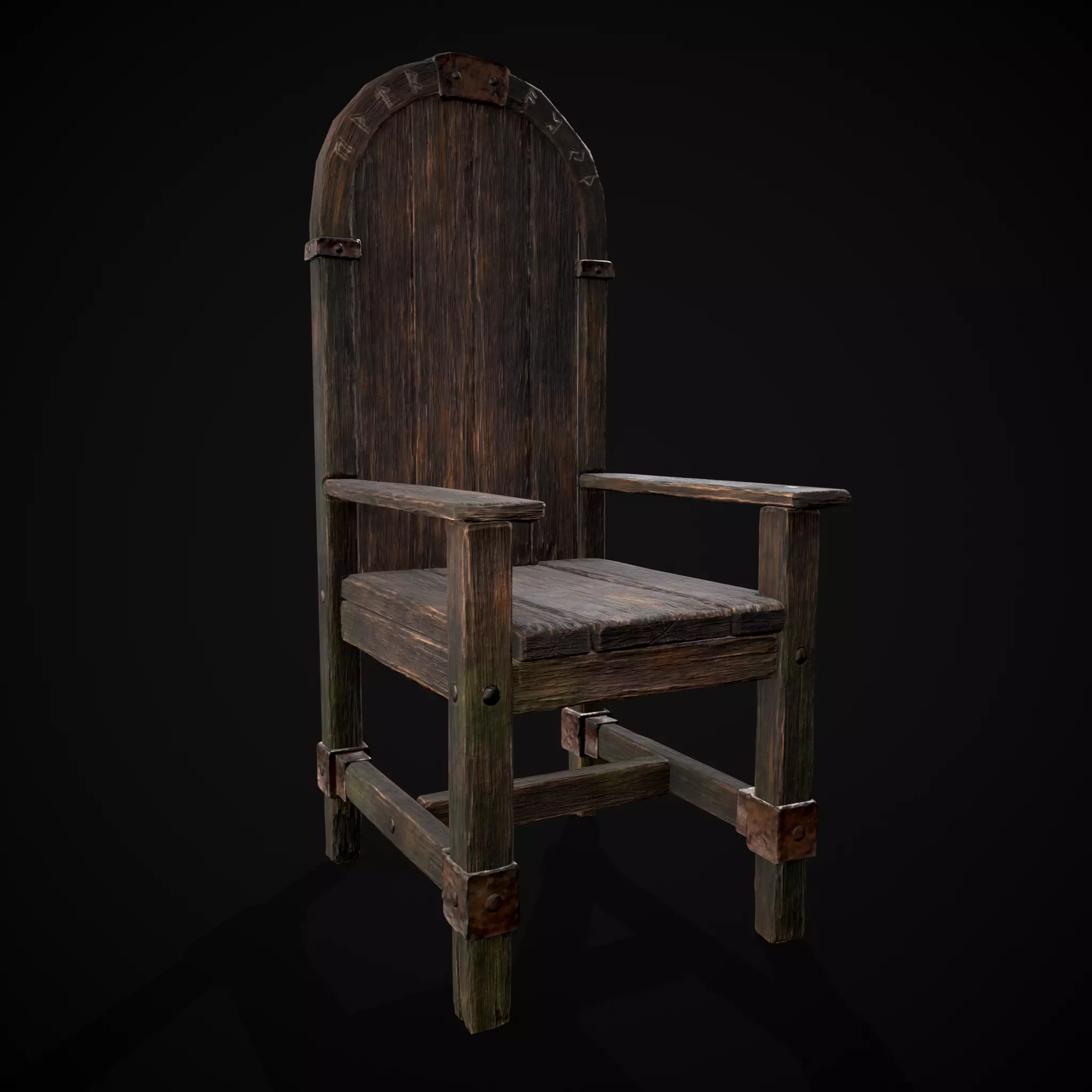 Viking High Back Chair Low-poly 3D model