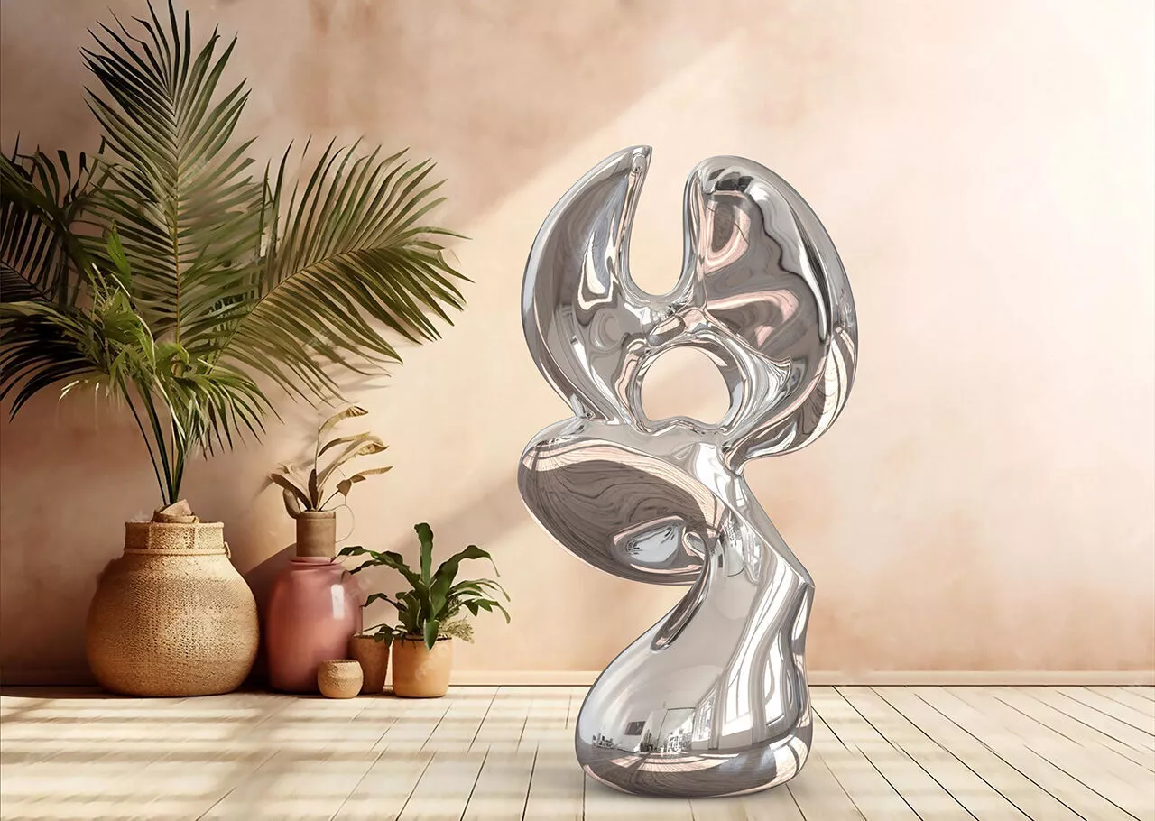 organic Chrome Sculpture 3D model