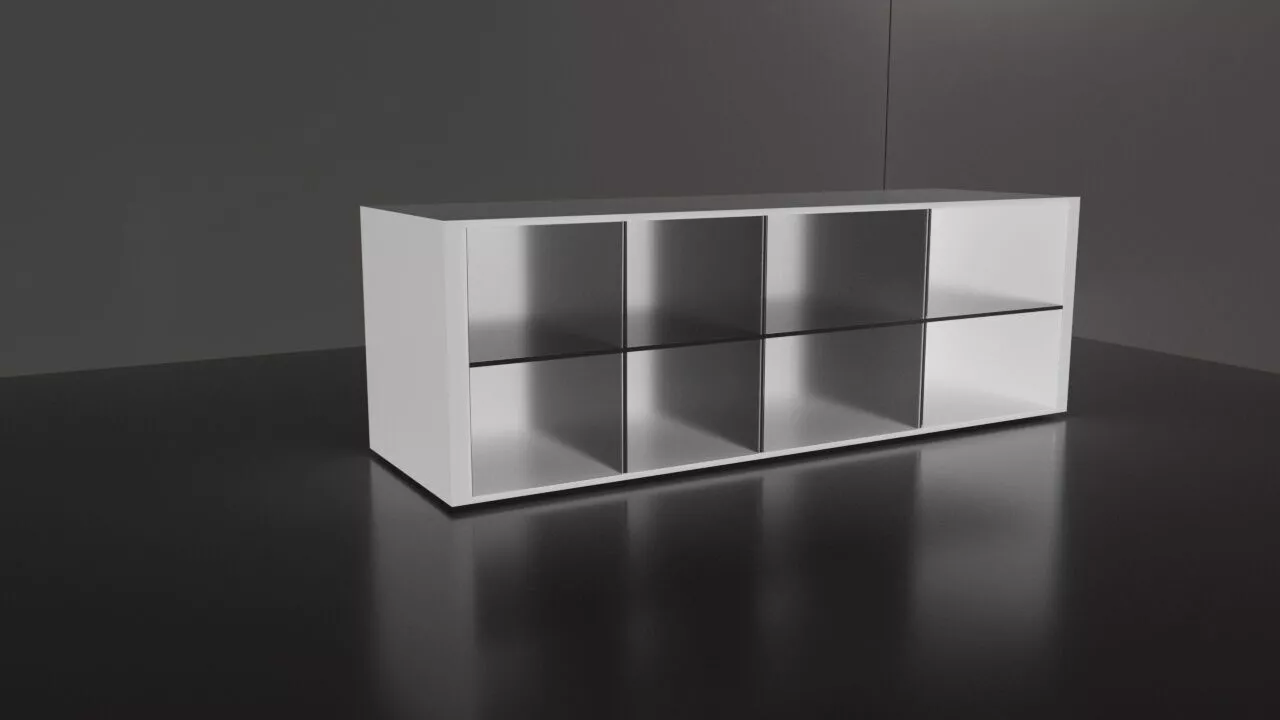 Modern Shoe Rack 3D Model - Glass Front Cube Storage Free 3D model