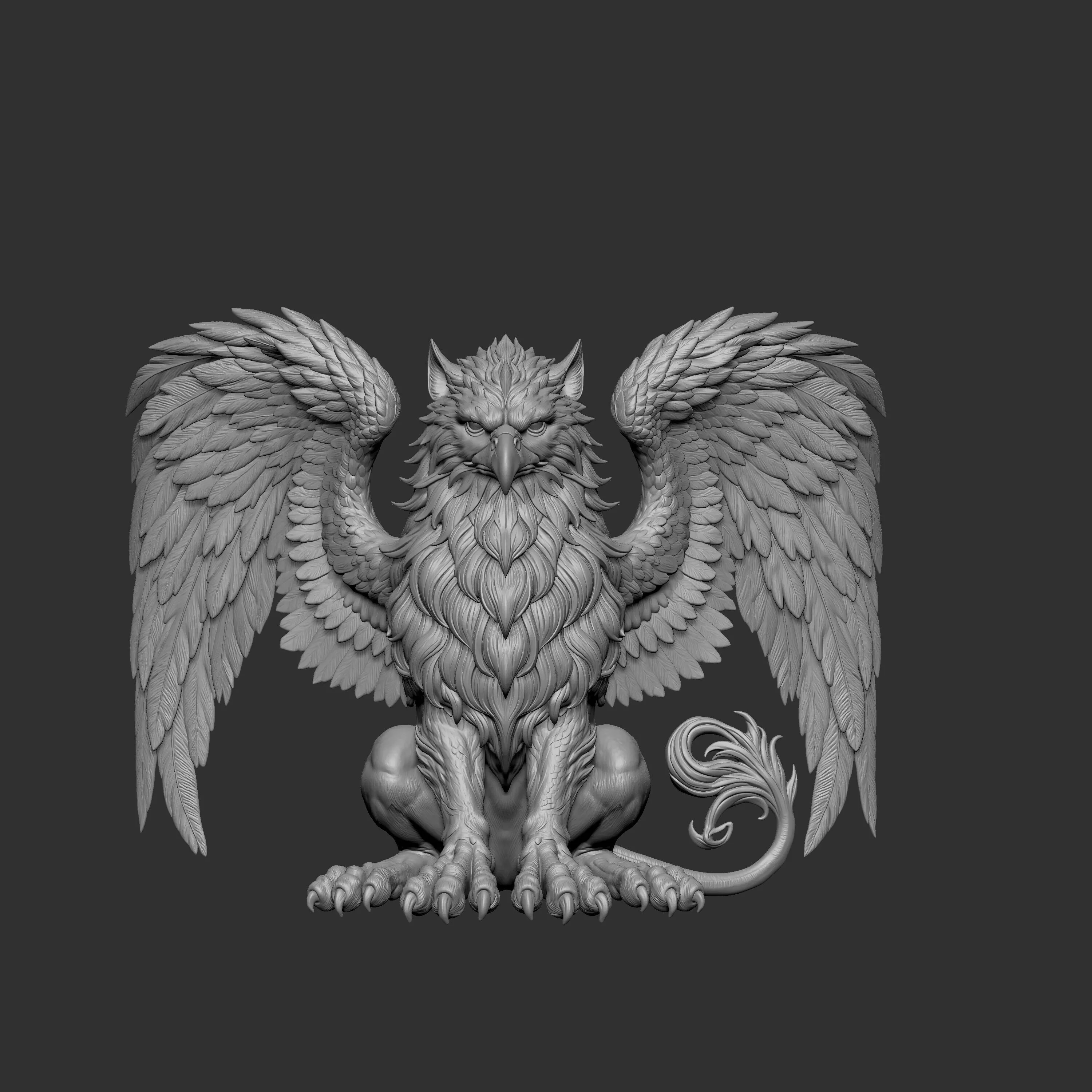 3D sculpture depicts a griffin or gryphon the legendary 3D print model