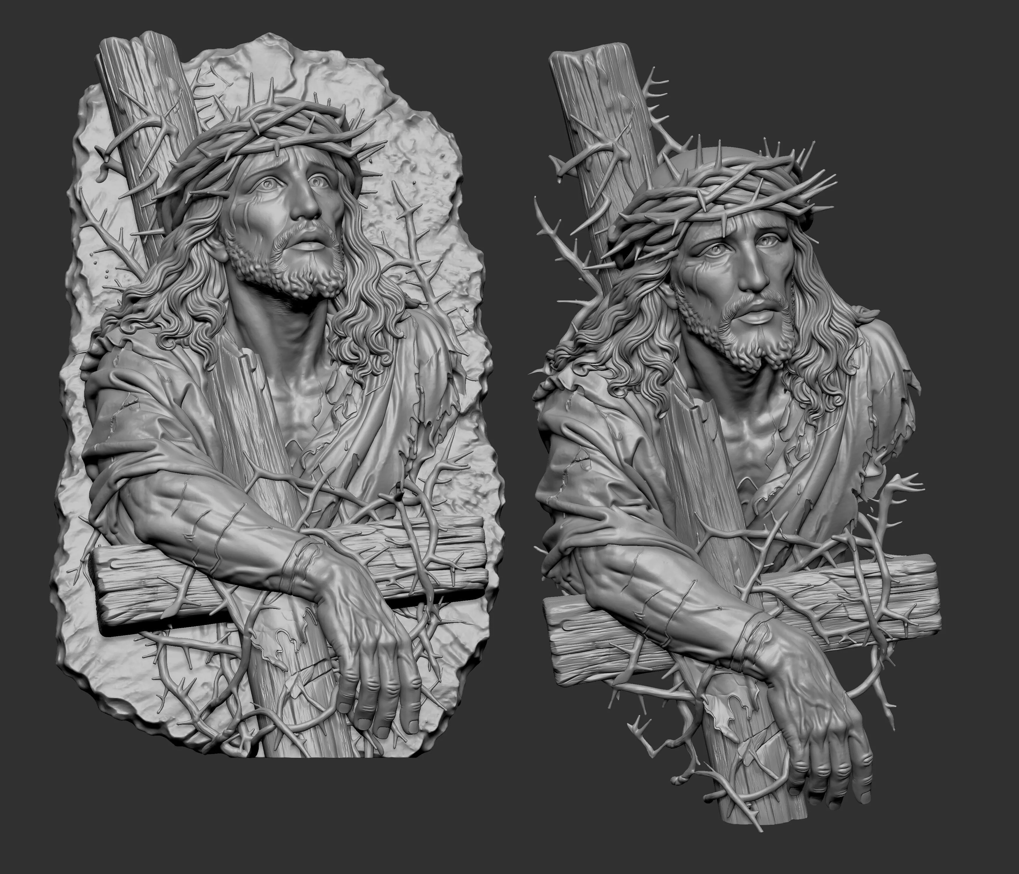 3D relief sculpture depicts Jesus Christ 3D print model