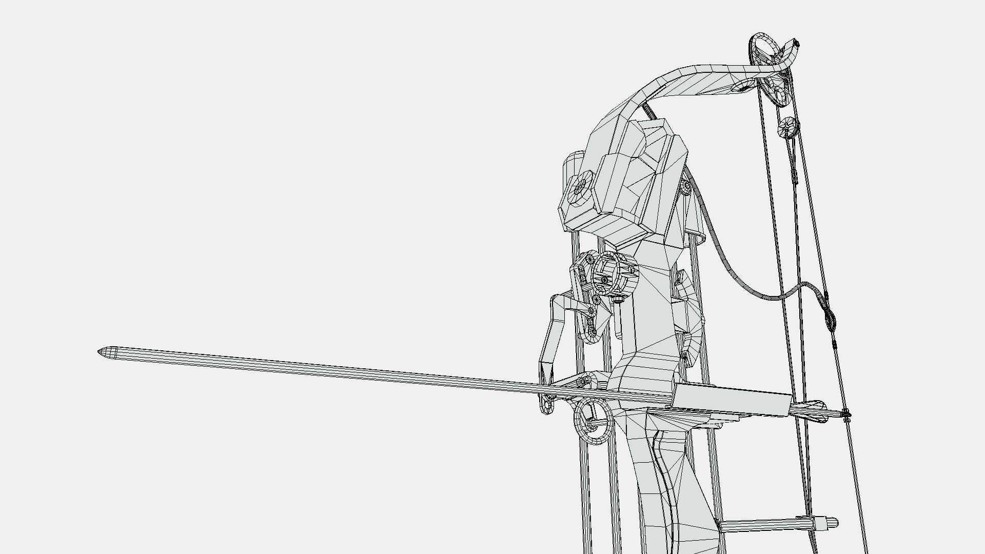 Low Poly Hunting and Archery Bow Low-poly 3D model_8