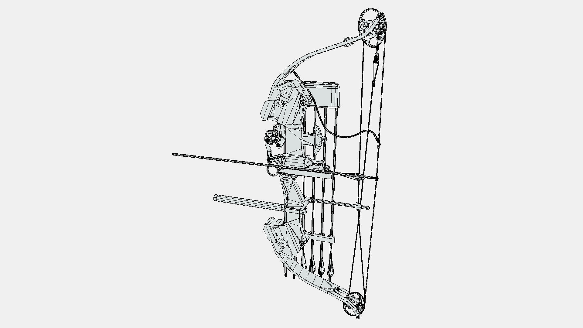 Low Poly Hunting and Archery Bow Low-poly 3D model_9