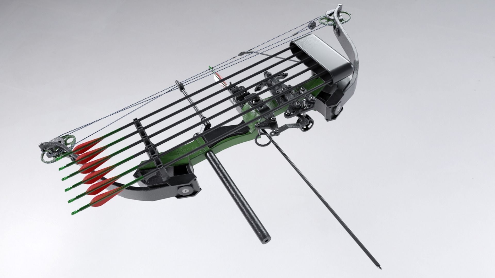 Low Poly Hunting and Archery Bow Low-poly 3D model_3