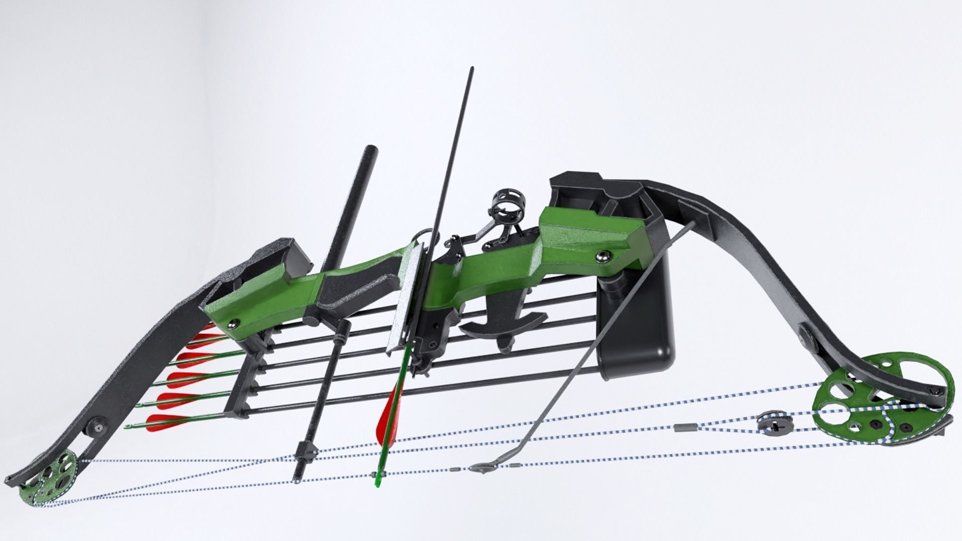 Low Poly Hunting and Archery Bow Low-poly 3D model_2