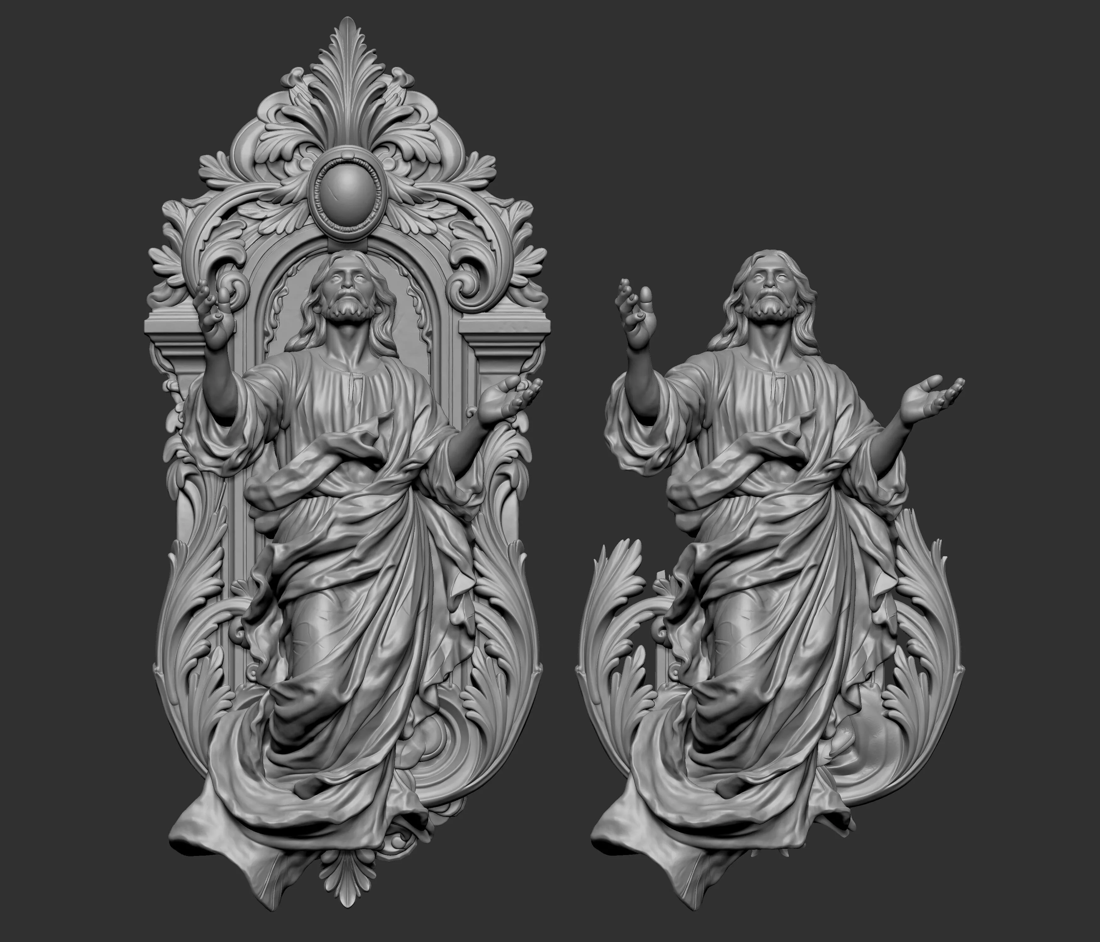 3D sculpture depicts the Ascension of Jesus Christ 3D print model