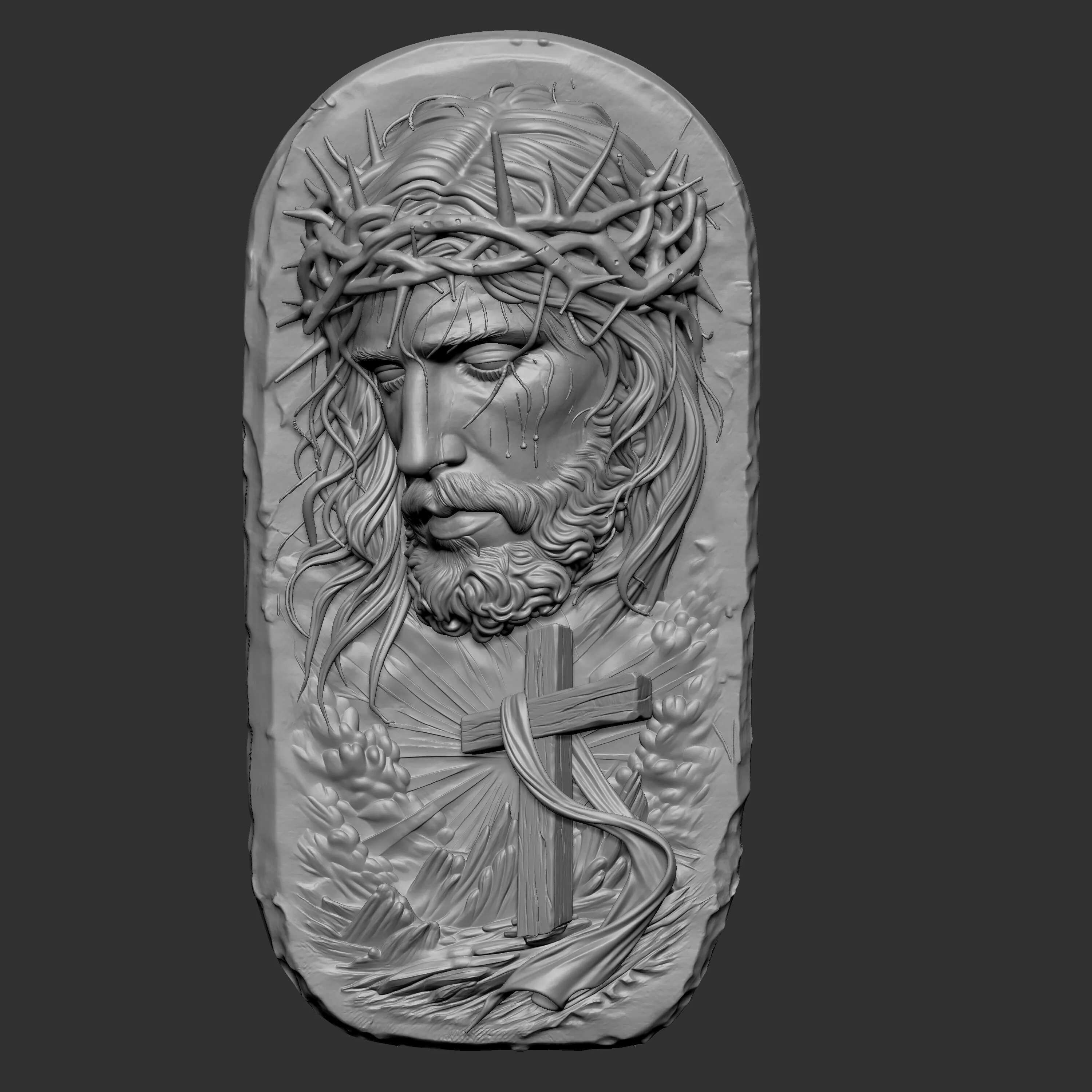 3D relief sculpture depicts the Passion of Jesus Christ 3D print model
