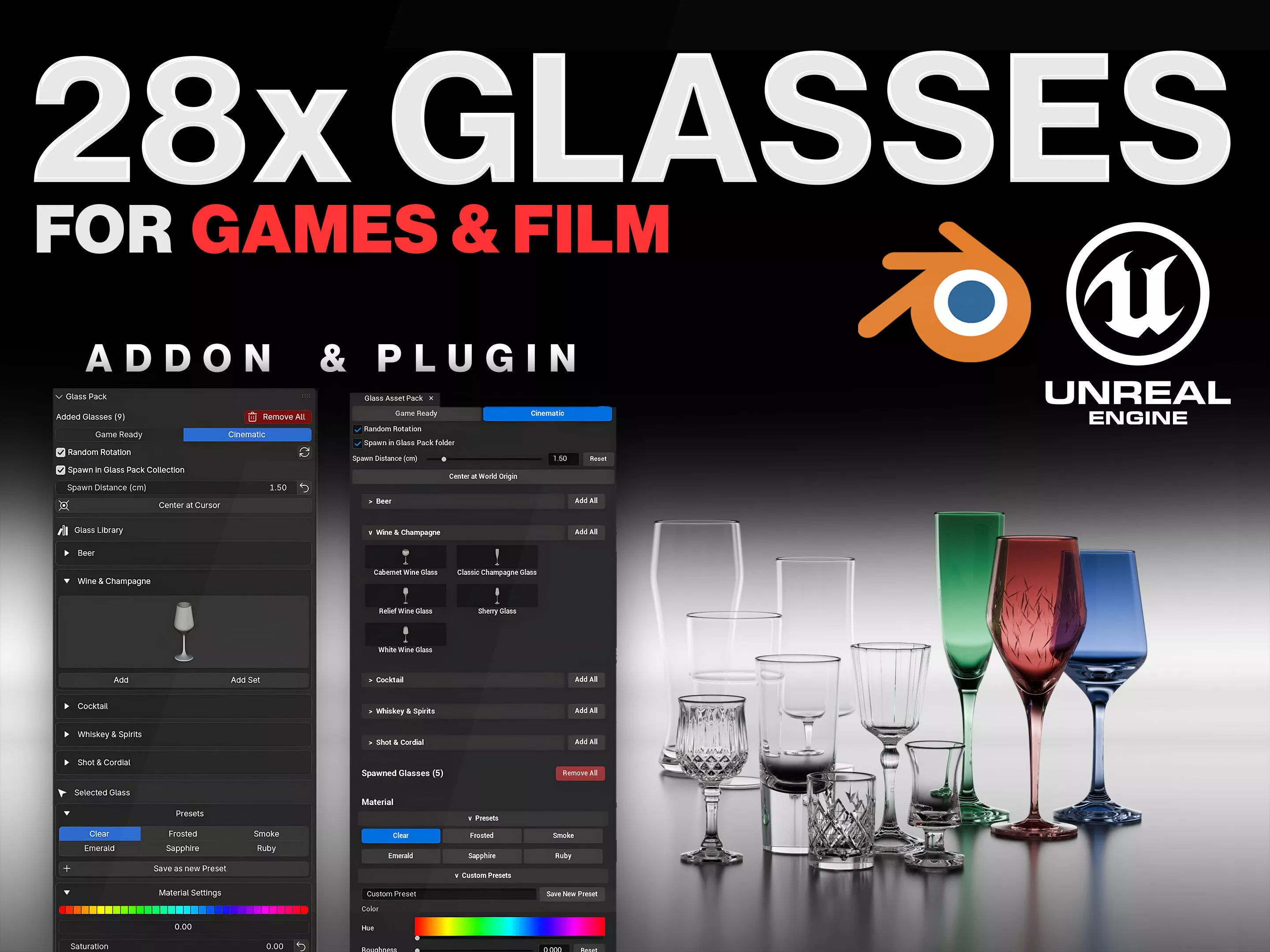 GlassWare - Drinking Glass Library and Editor Toolkit Low-poly 3D model