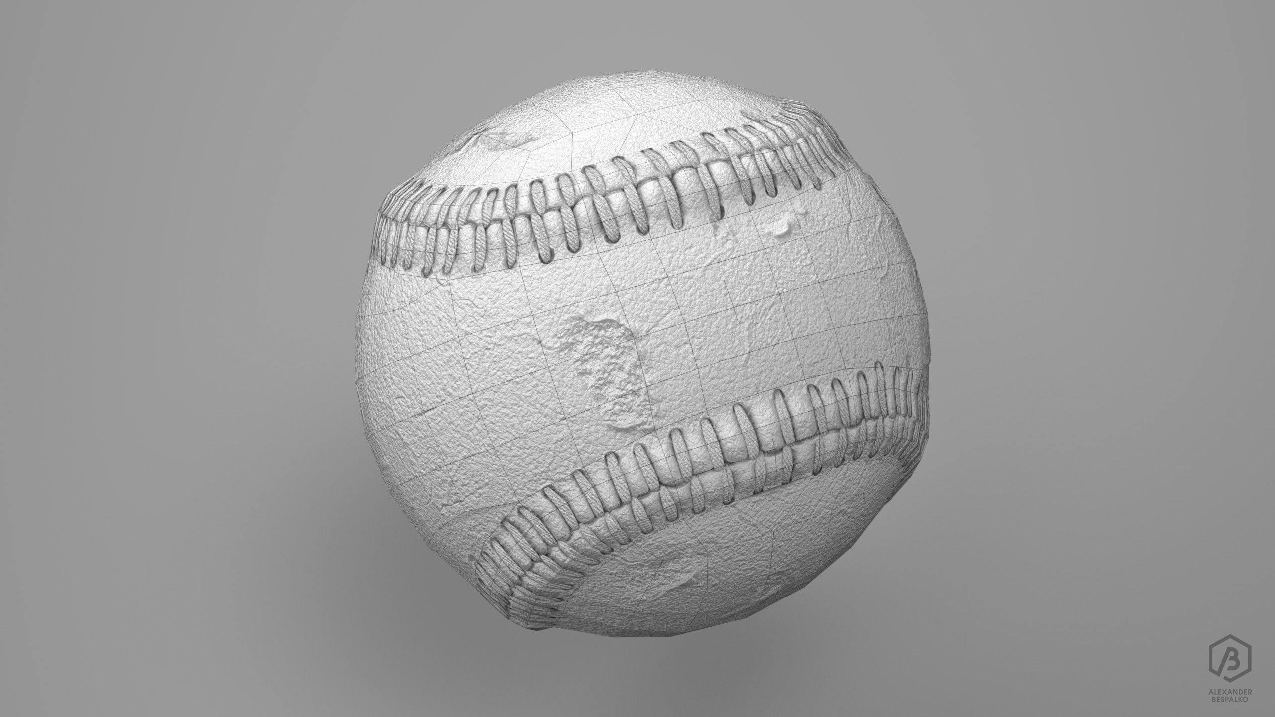 Game Ready Worn Baseball Ball Free low-poly 3D model_2
