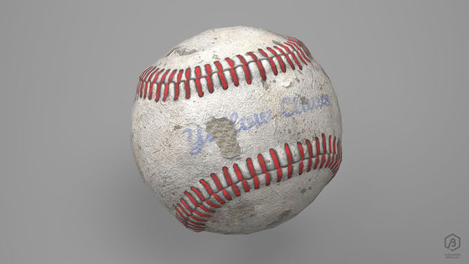 Game Ready Worn Baseball Ball Free low-poly 3D model