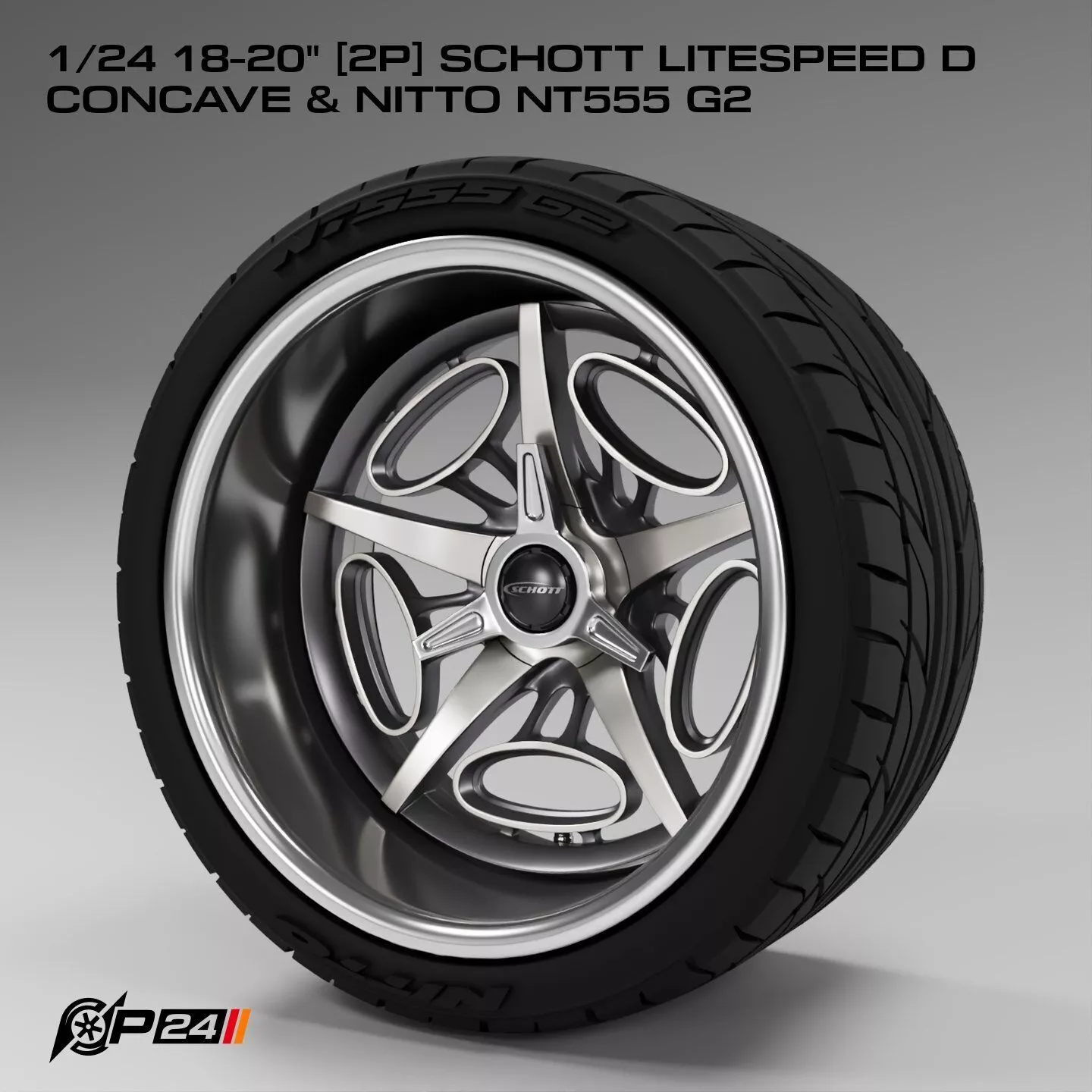1-24th 18-20 inches 2P Schott LiteSpeed D Concave and Nitto N... 3D print model