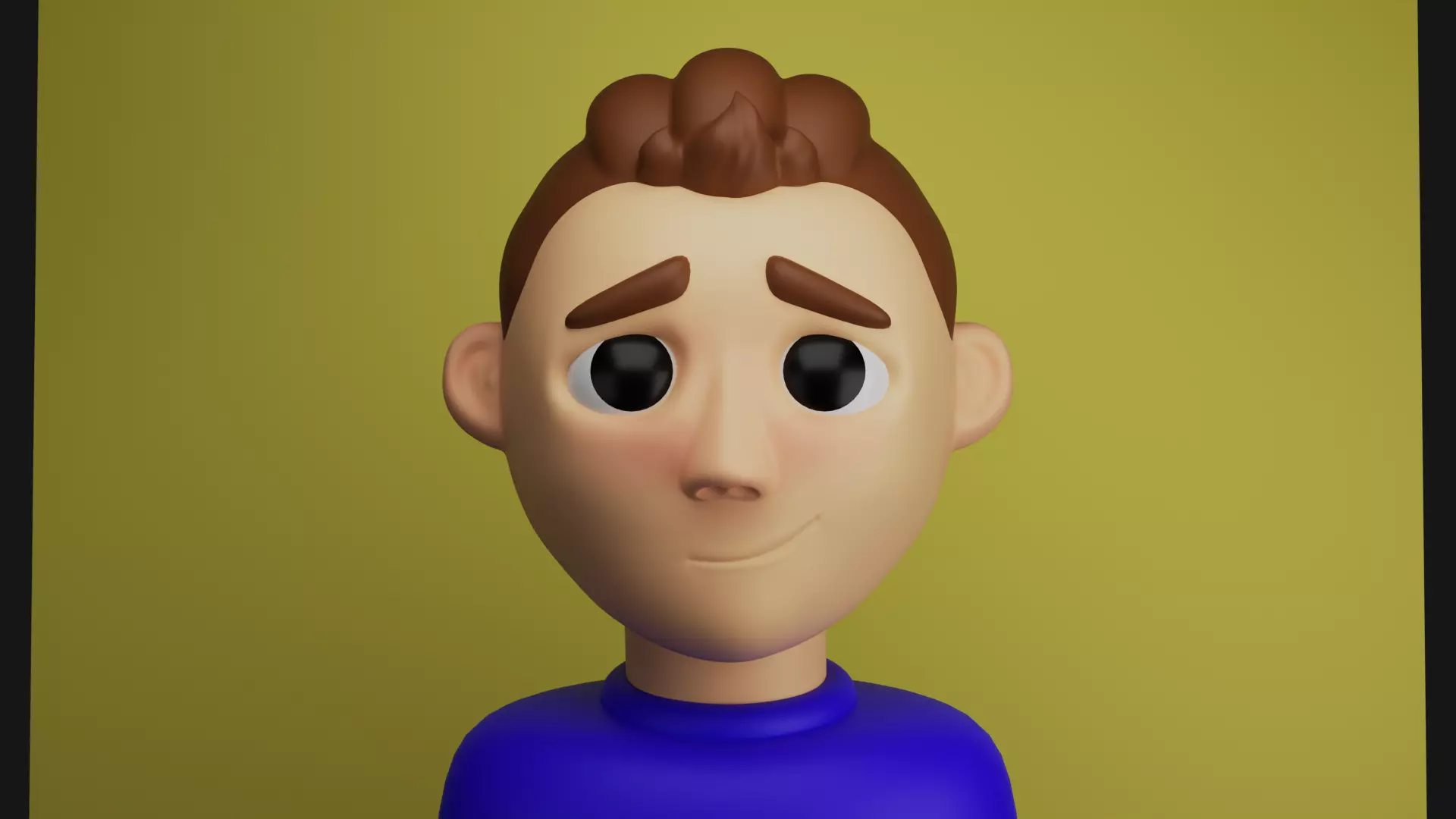 Shy Looking Young Boy Head Figure 3D print model