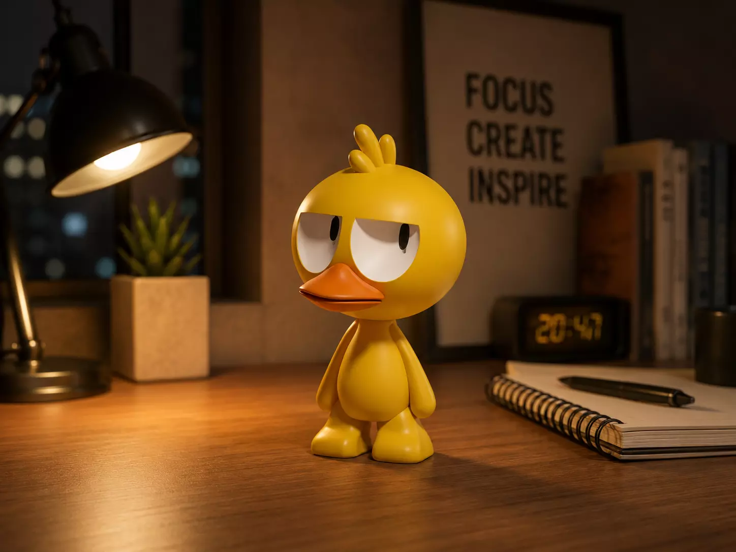 Cute Cartoon Duck Character 3D Printable Figure 3D print model