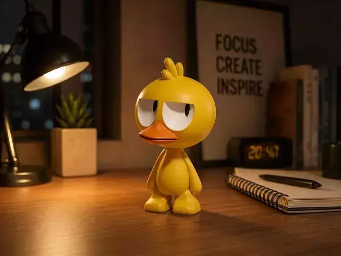 Cute Cartoon Duck Character 3D Printable Figure