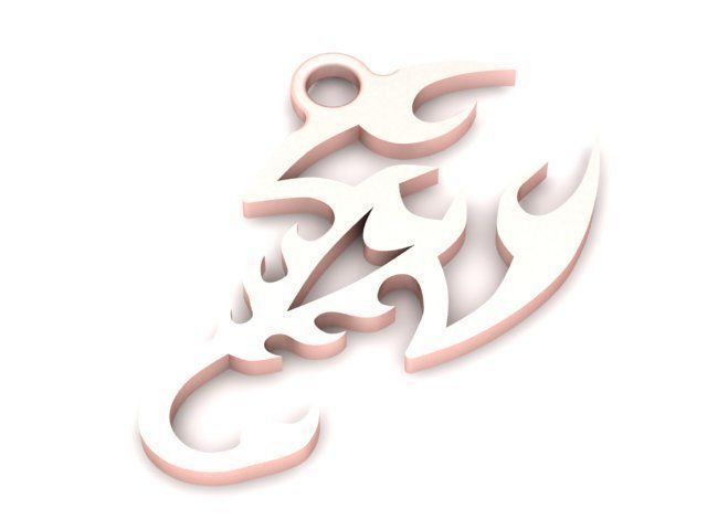 Pendant gold scorpion 3D print model_1