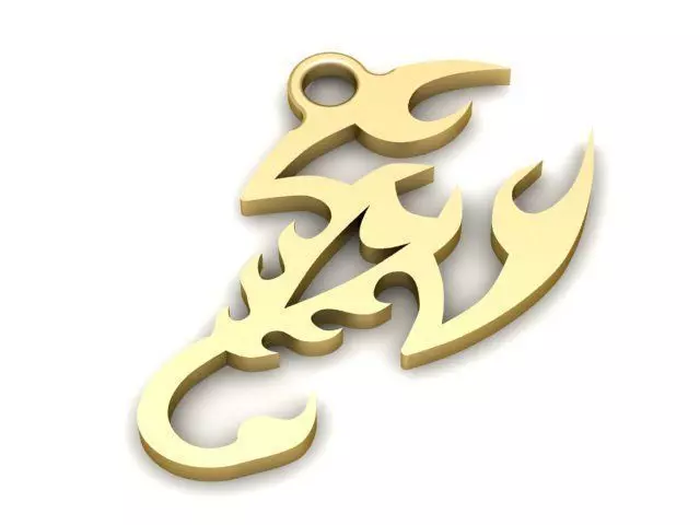 Pendant gold scorpion 3D print model_0