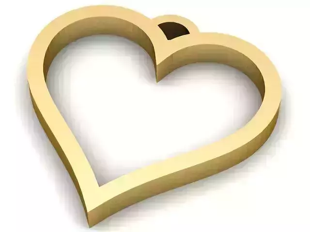 Pendant gold heart shape