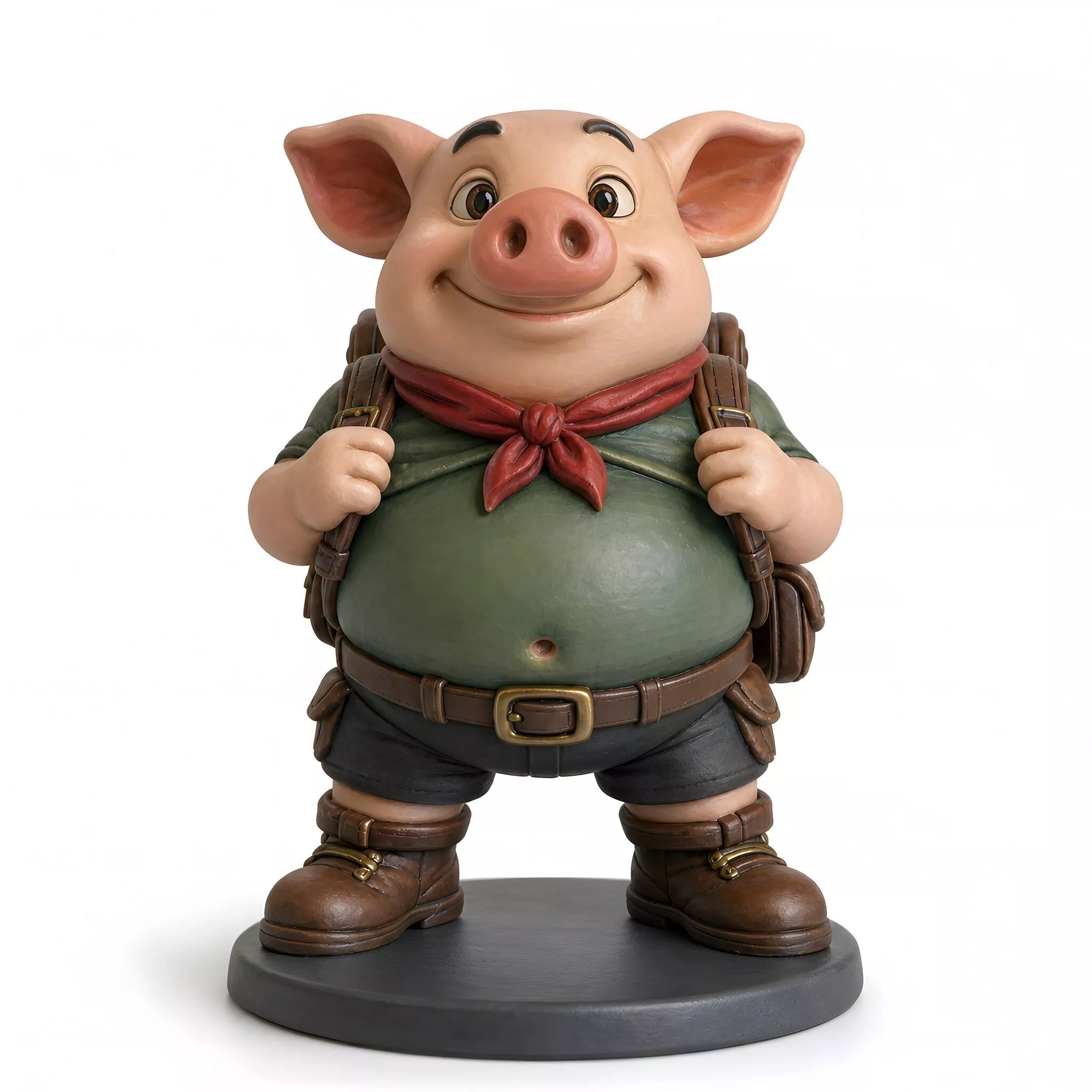 Adventurer Pig with Backpack 3D Print Model 3D print model