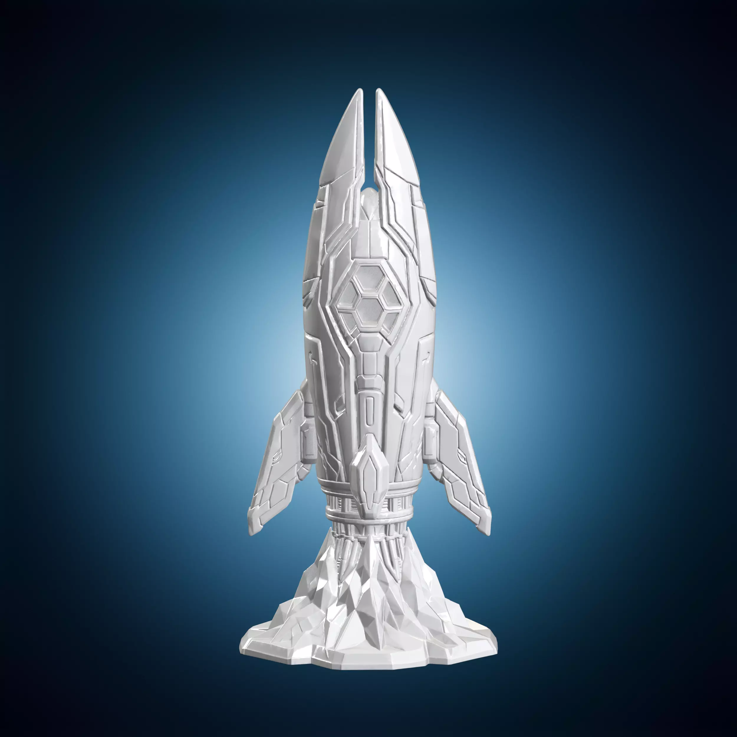 Cyberpunk Neon Rocket 3D Print Model 3D print model