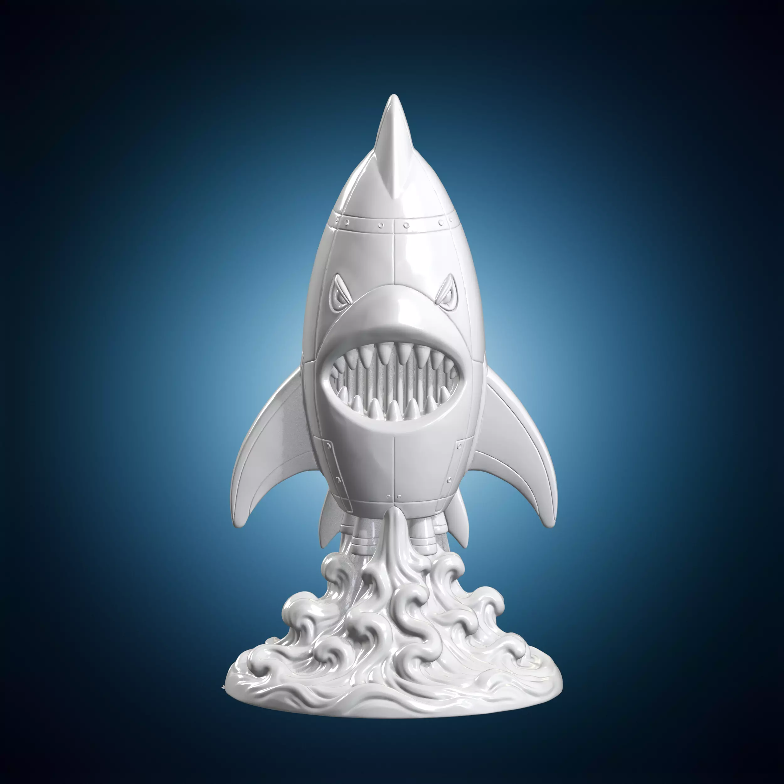 Shark Space Rocket 3D Print Model 3D print model