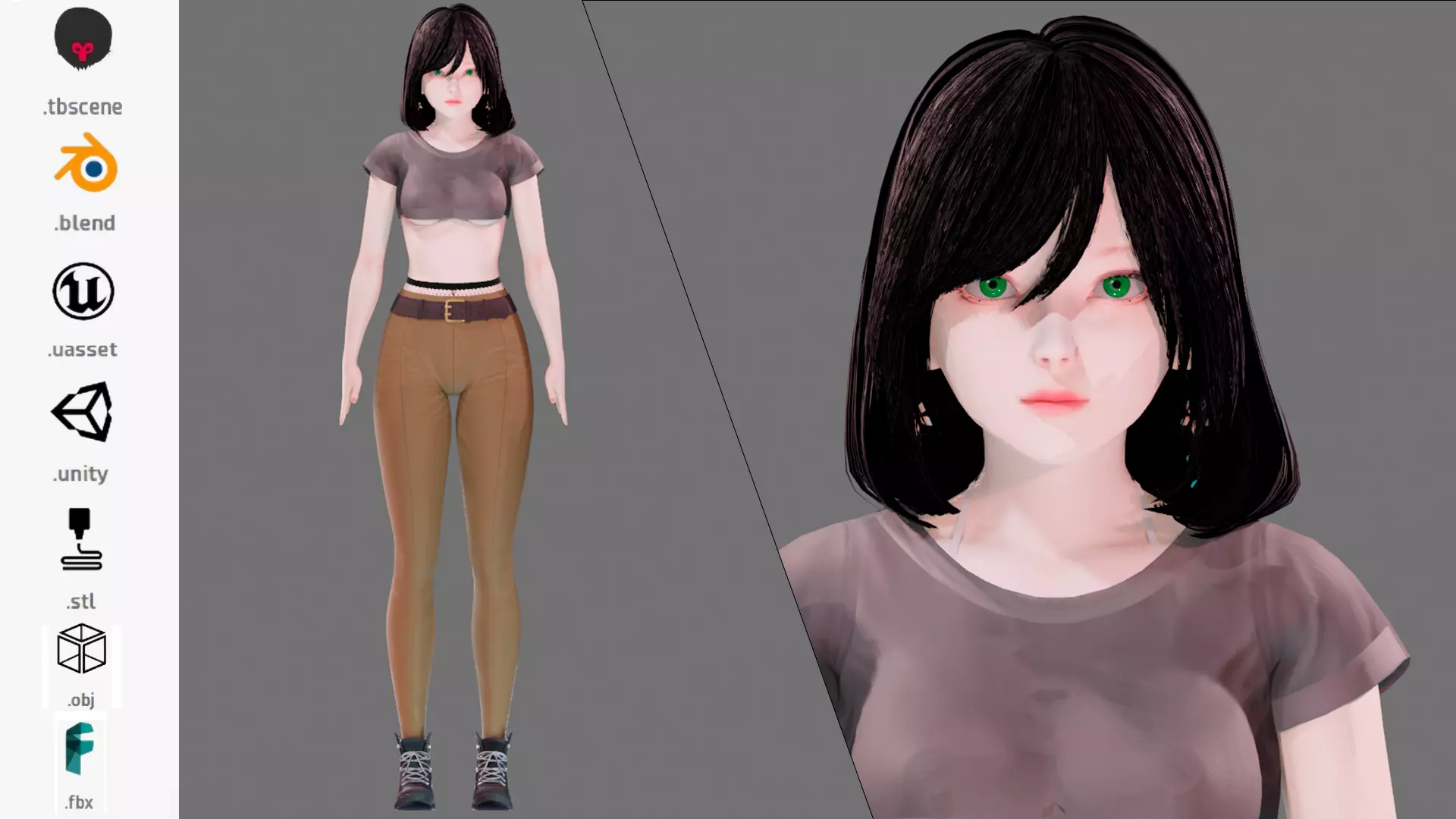 Casual clothes 0006 - Rig - Unreal - Unity - Blender - Animated Low-poly 3D model