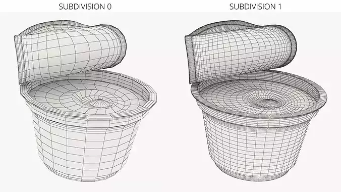 Yogurt in Glass with Foil Folded Back White 3D model 7