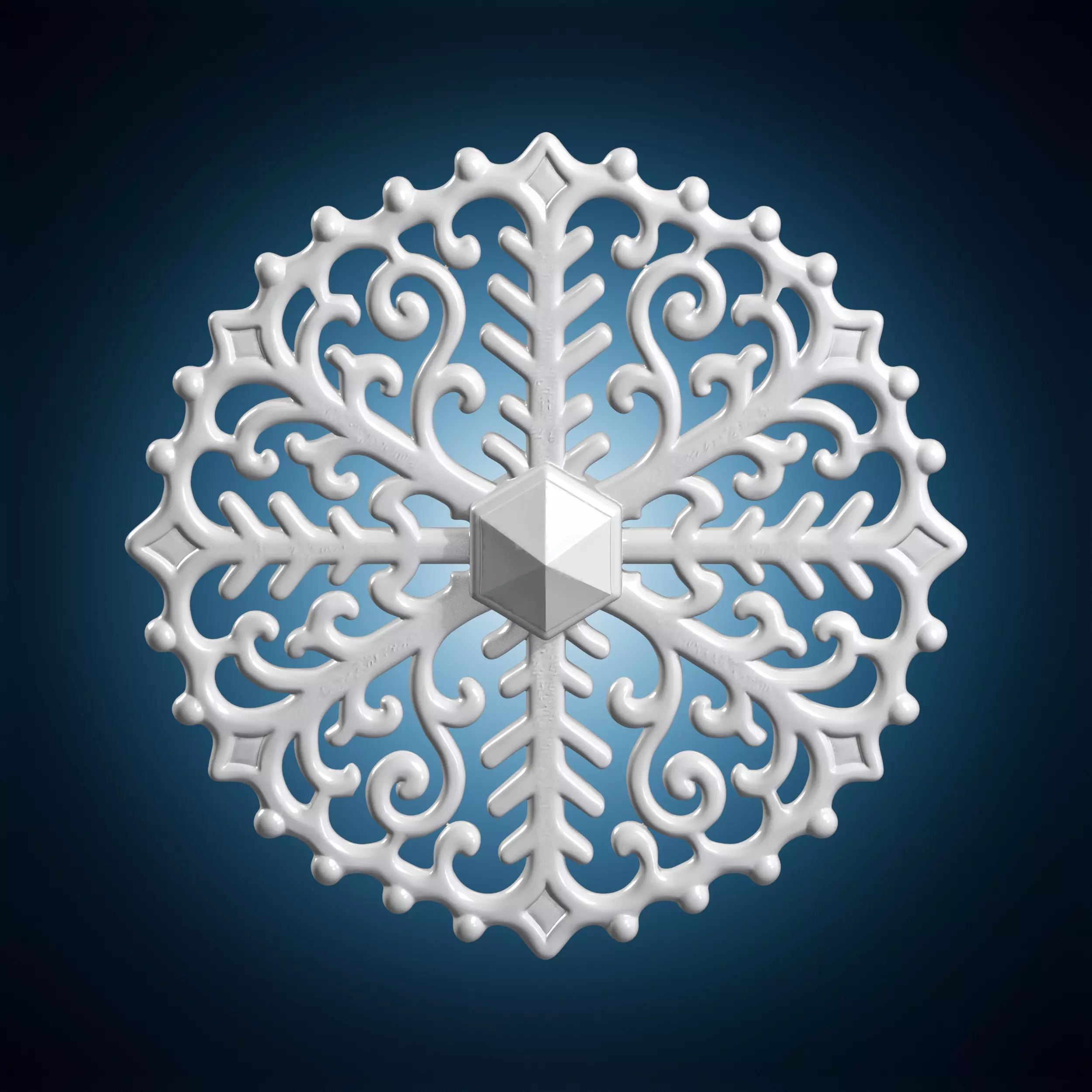 Snowflake Mandala 3D Printable Wall Art 3D print model