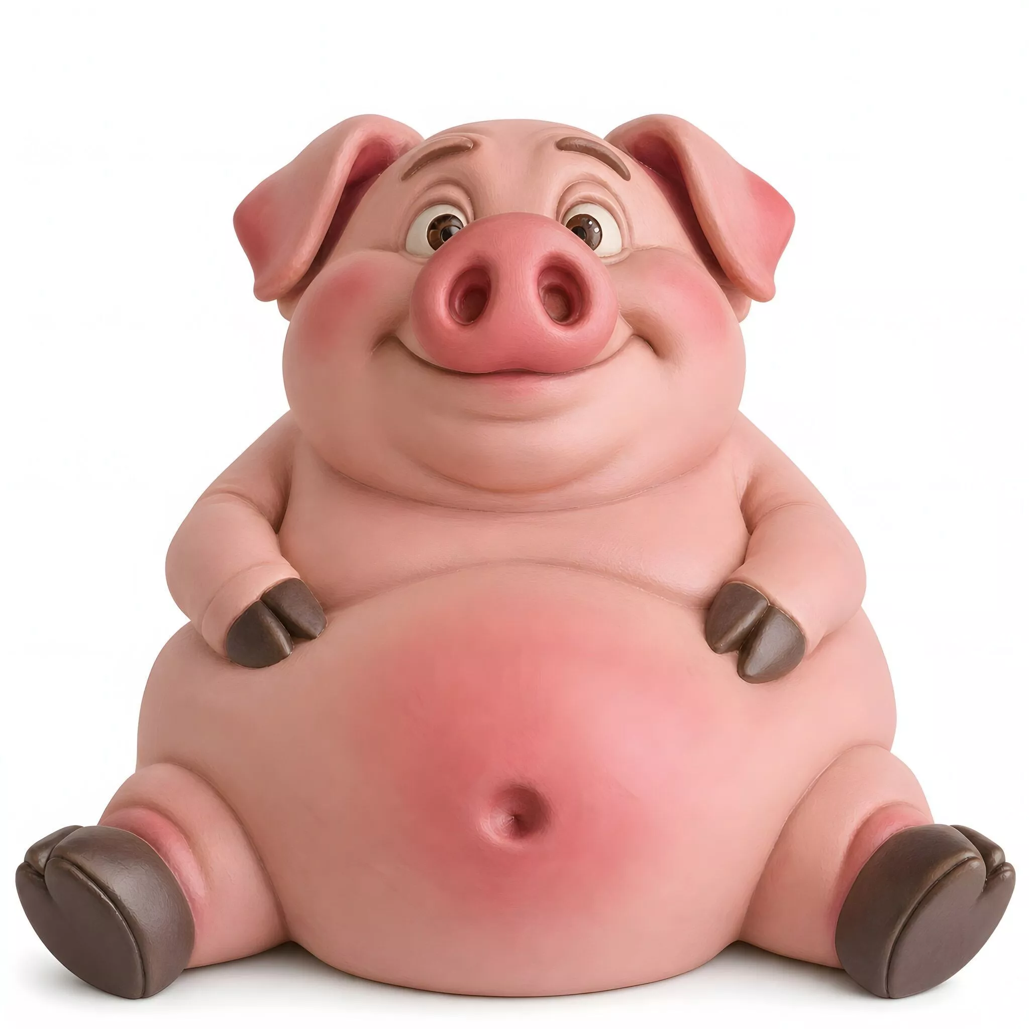 Smiling Chubby Pig 3D Print Model 3D print model