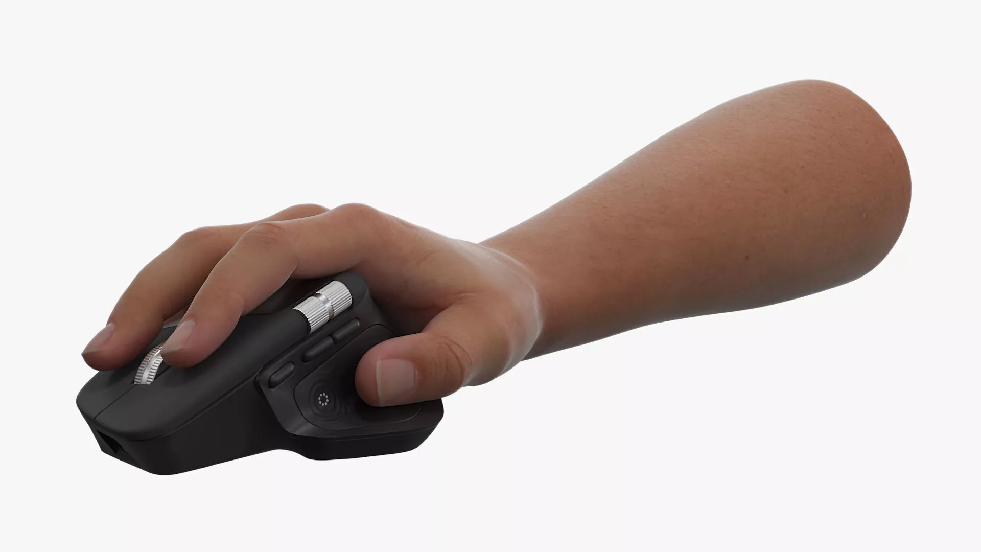 Wireless Productivity Mouse with Side Wheel in Hand 3D model