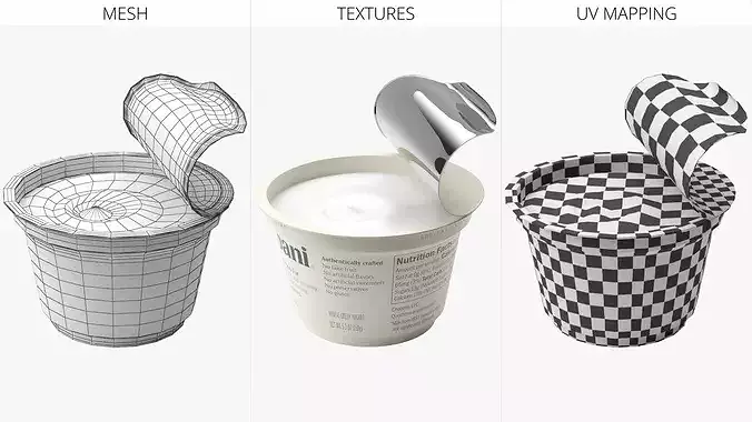 Chobani Greek Yogurt Open Cup White 3D model 6