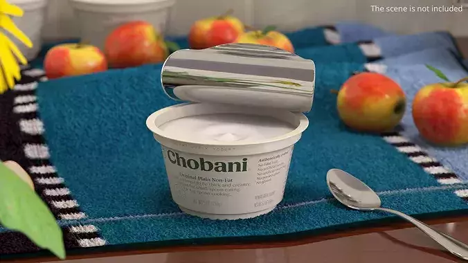 Chobani Greek Yogurt Open Cup White 3D model 2