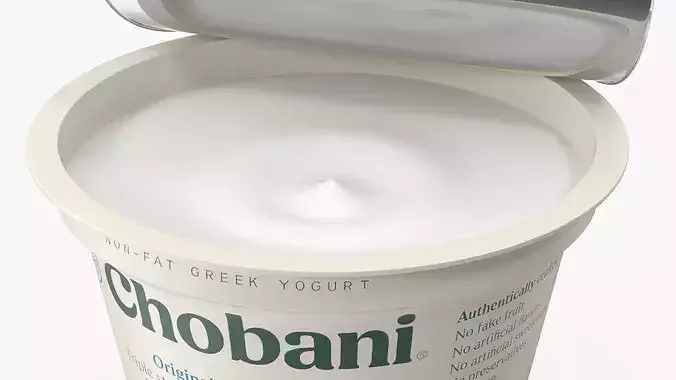 Chobani Greek Yogurt Open Cup White 3D model 5