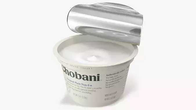 Chobani Greek Yogurt Open Cup White 3D model