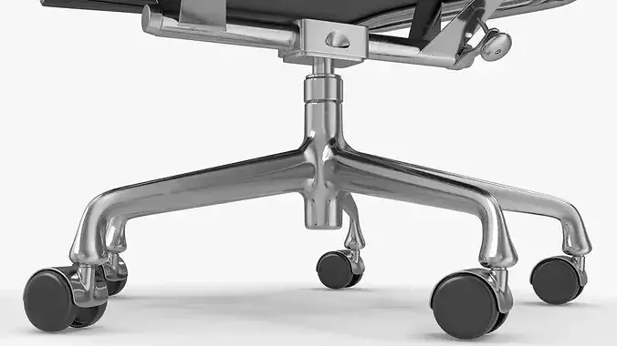Executive Office Chair with Padded Backrest Black 3D model 7
