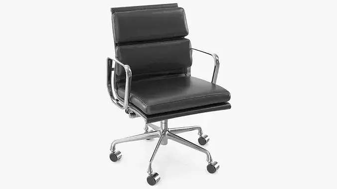 Executive Office Chair with Padded Backrest Black 3D model