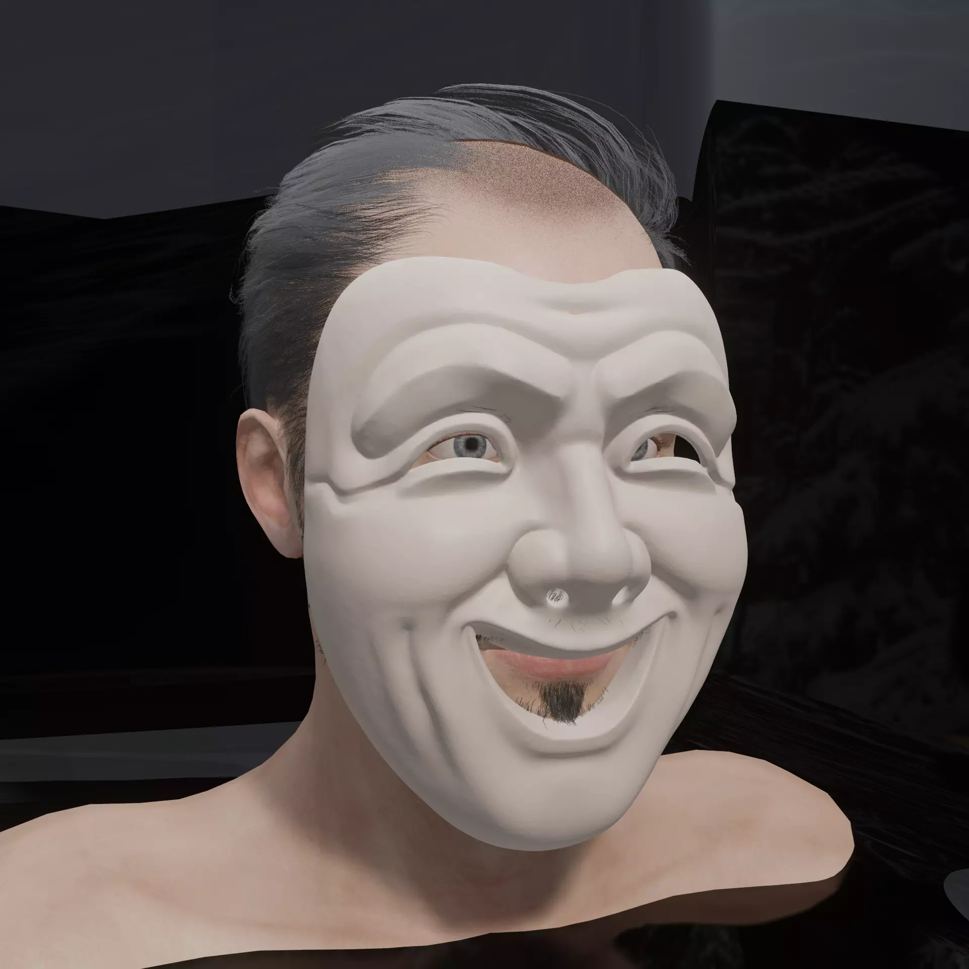 Comedy Mask Classic Theater Smile Mask STL 3D print model