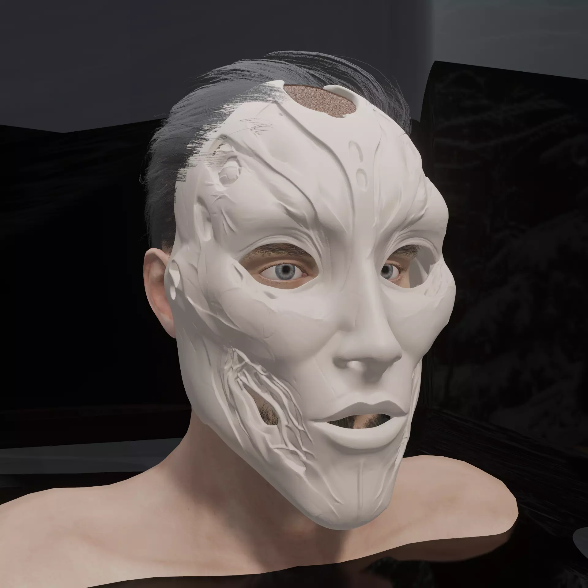 Ice Mask Frosty Fantasy Face STL 3D print model