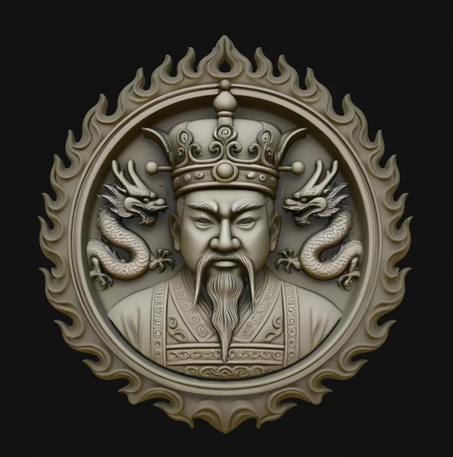 Medusa Gorgon Flame Round Medallion Pendant Jewelry Model 3D print model