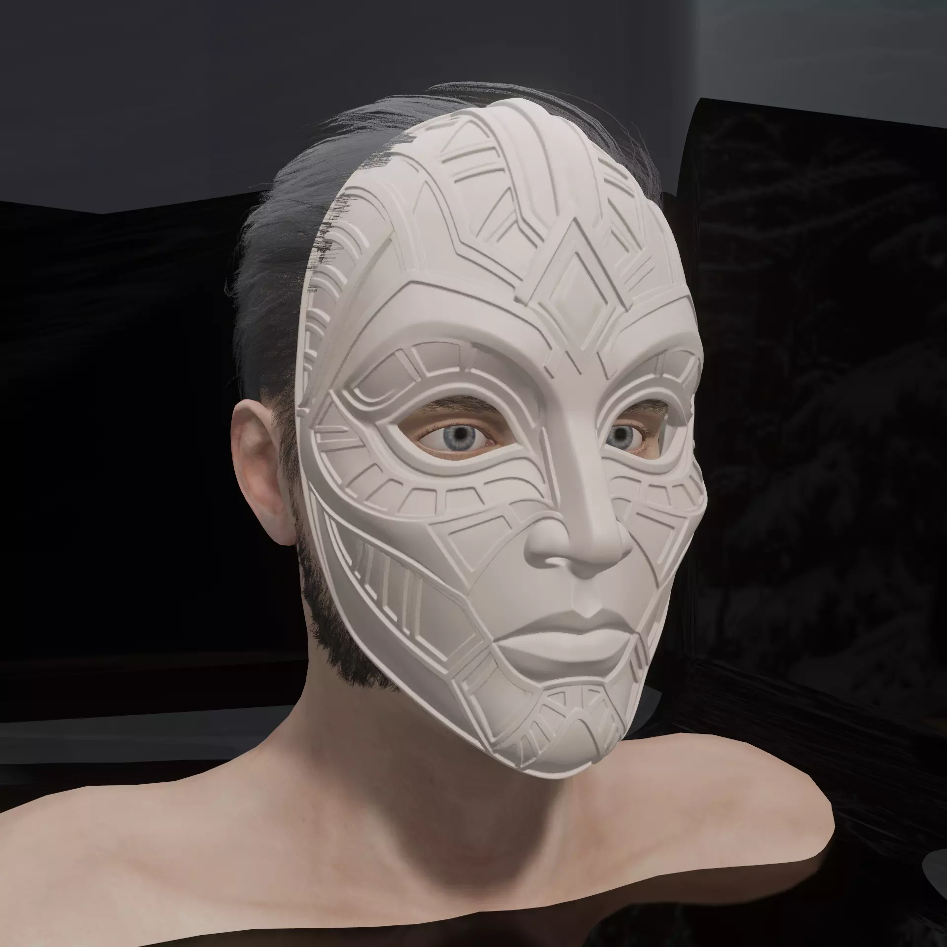Cultural Face Mask STL Traditional Artistic 3D print model