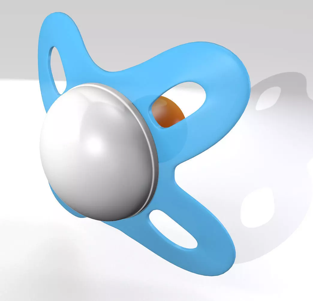 Baby Pacifier Low-poly 3D model_0