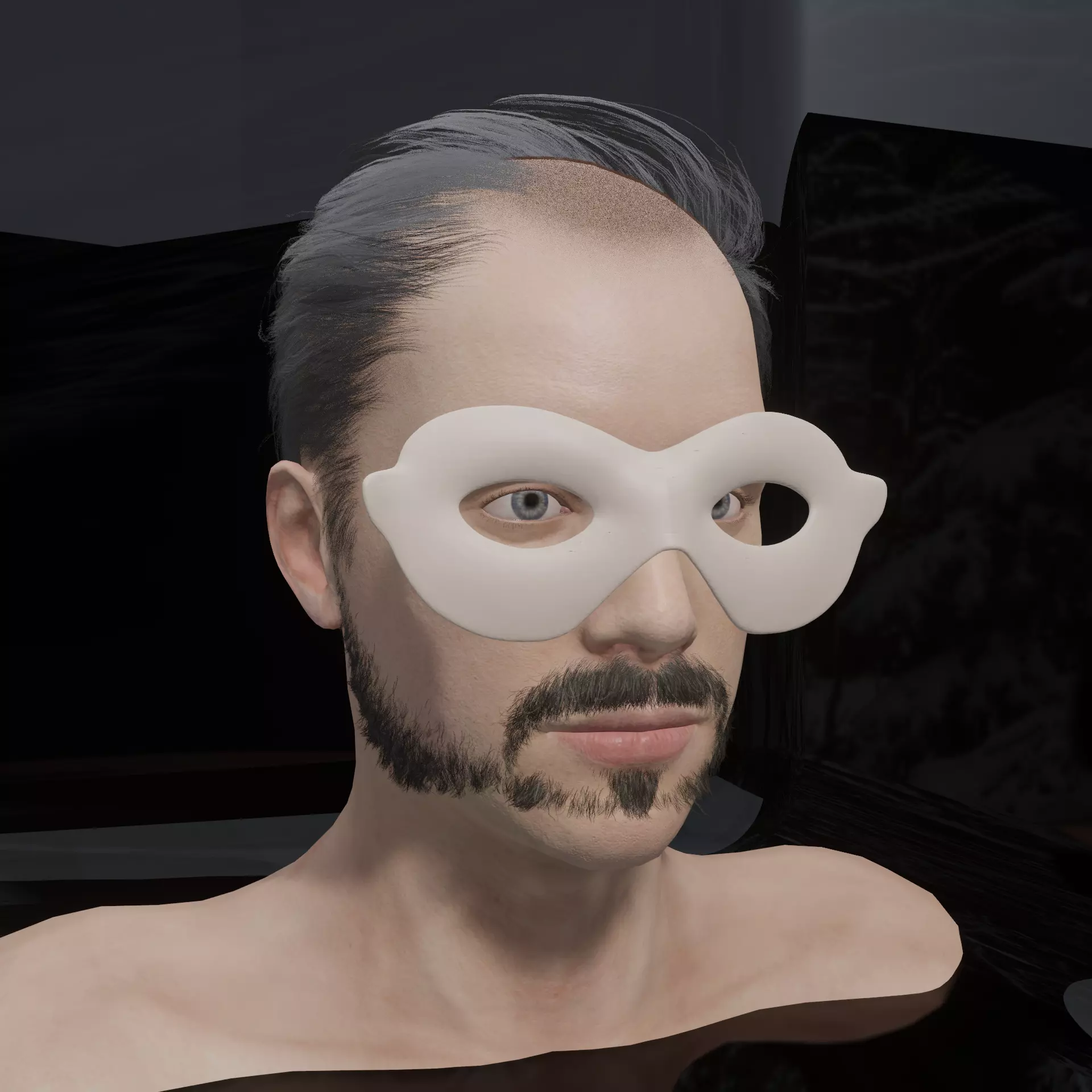 Domino Face Mask Sleek Masquerade STL 3D print model