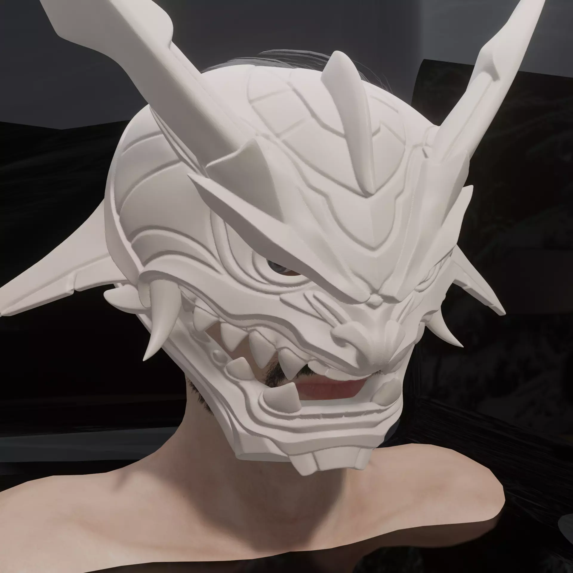 Dragon Face Mask Fierce Fantasy Creature STL 3D print model