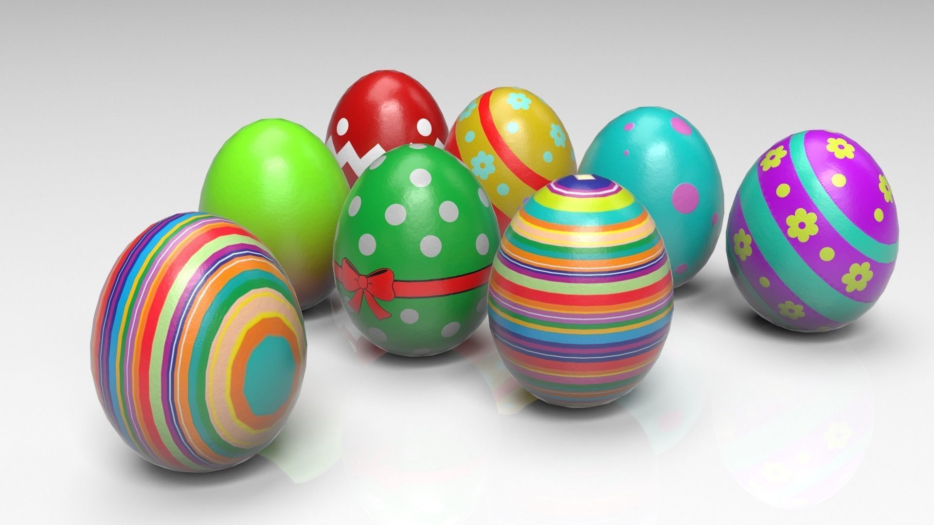 Easter egg Low-poly 3D model_3
