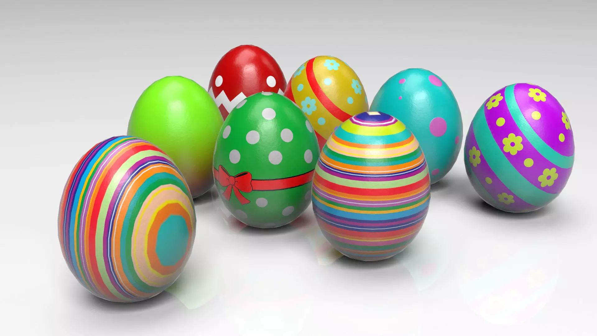 Easter egg Low-poly 3D model_0