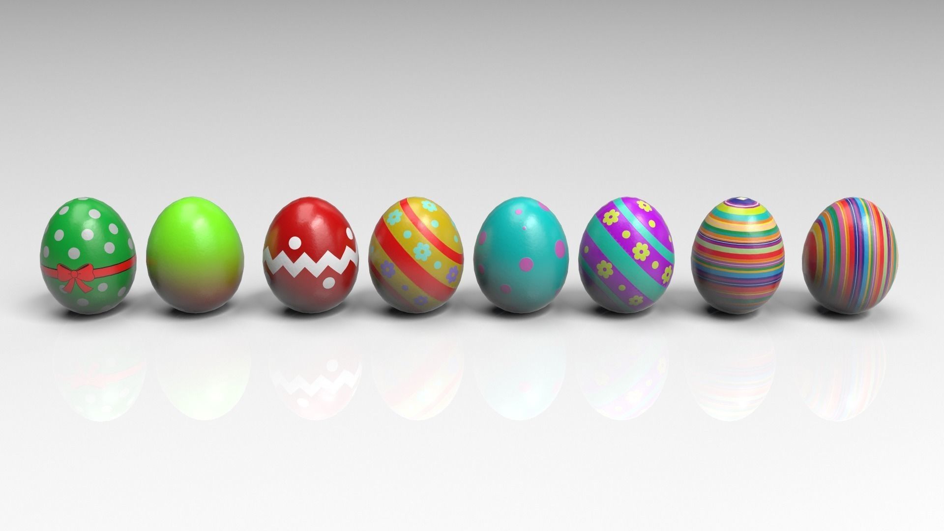 Easter egg Low-poly 3D model_1