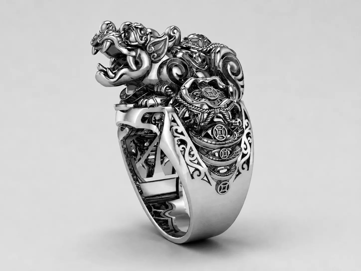 Luxury Pixiu Ring STL Jewelry Model 3D print model