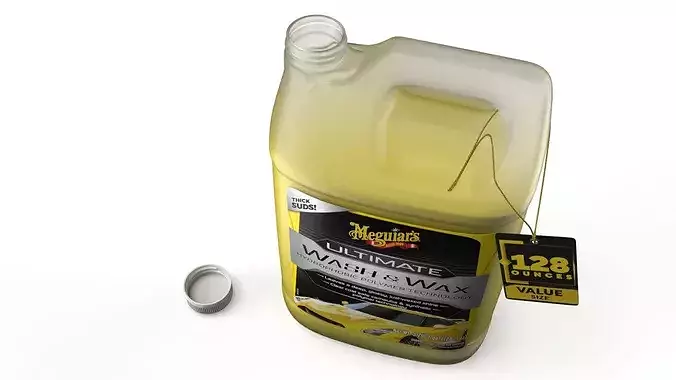 Meguiars Ultimate Wash and Wax Car Shampoo 128 oz Yellow 3D model 4