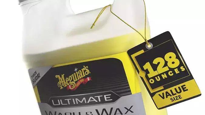 Meguiars Ultimate Wash and Wax Car Shampoo 128 oz Yellow 3D model 3