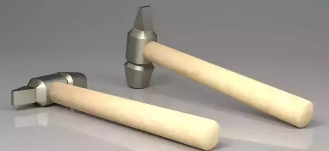 3d Hammer Industrial Tool Low Poly ready for games Clear Model