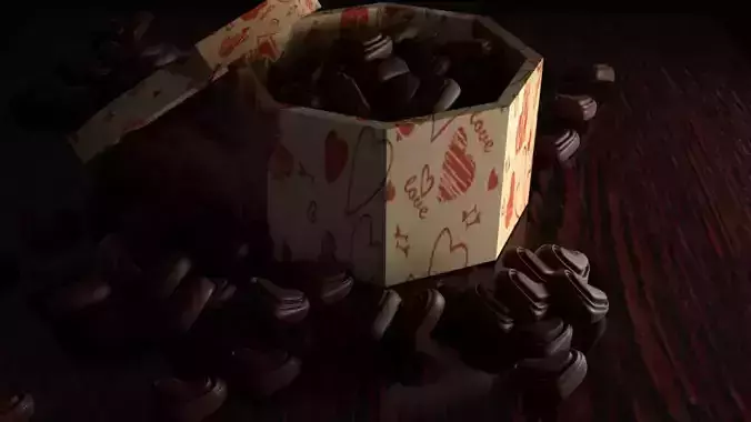 Box of chocolate hearts 